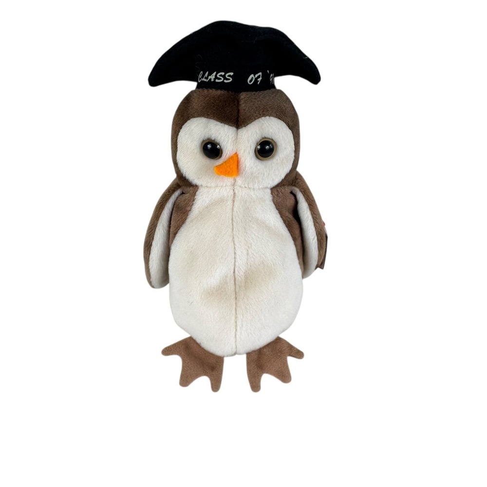 Ty Beanie Babies Wise the Owl Plush Graduation Class of 98 Plush Vtg Collectible
